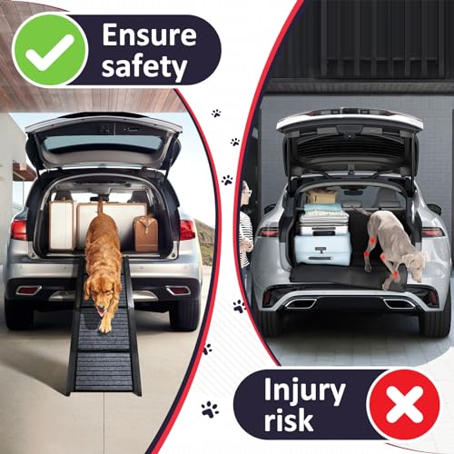 67" Foldable Dog Ramp with Non-Slip Rug Surface A509