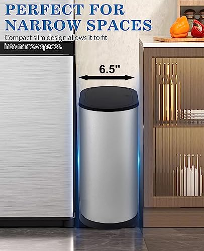 2.1 Gallon Stainless Steel Slim Trash Can with Press Top Lid G517