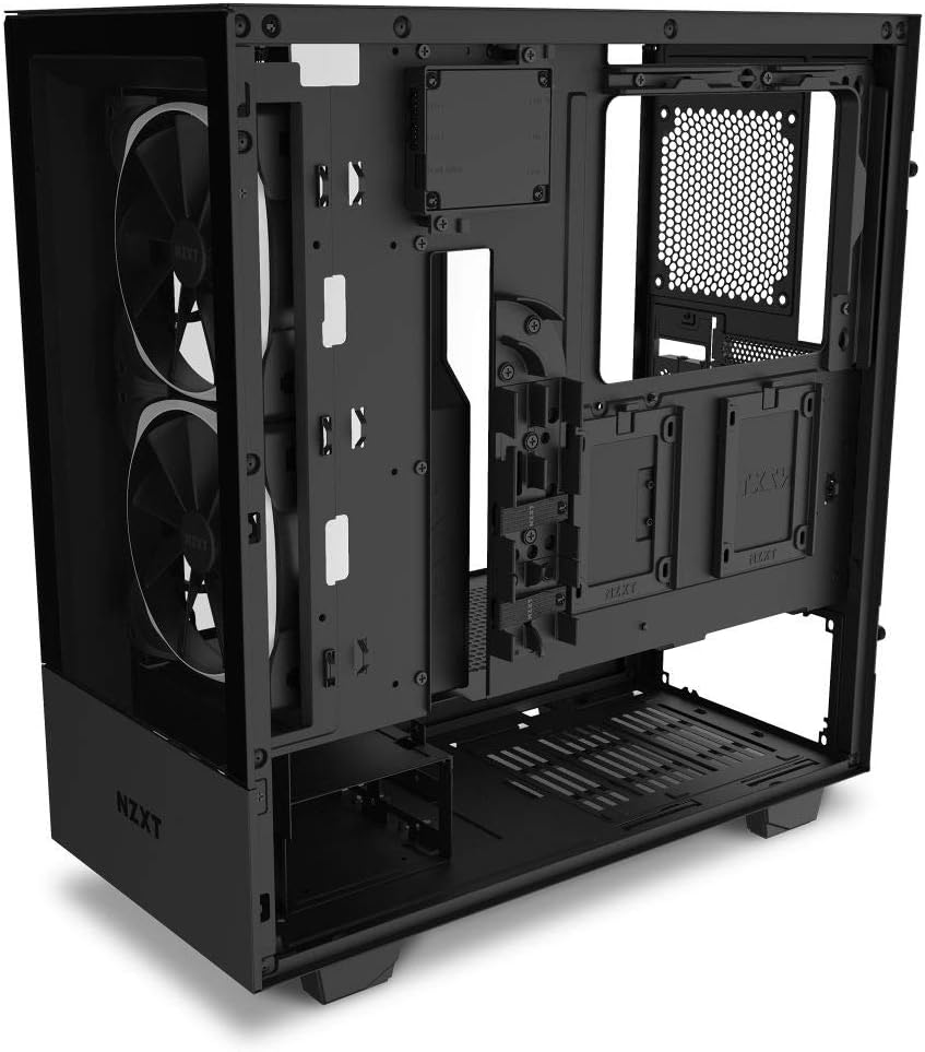Black Mid-Tower ATX PC Case with Dual-Tempered Glass Panel N225