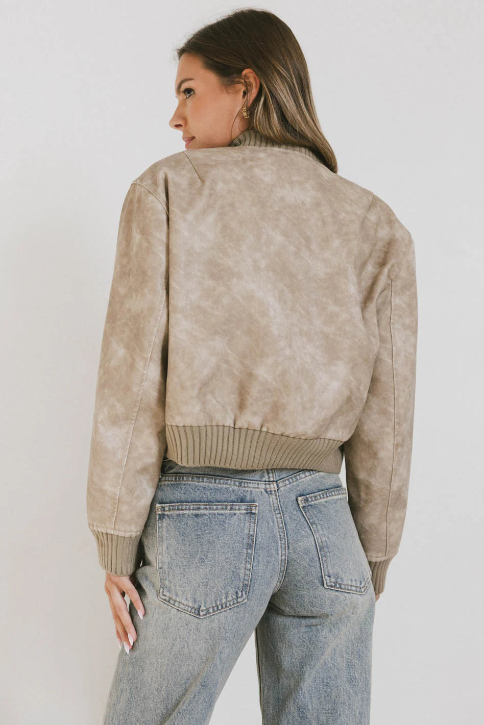 Tan Bomber Jacket Z1803