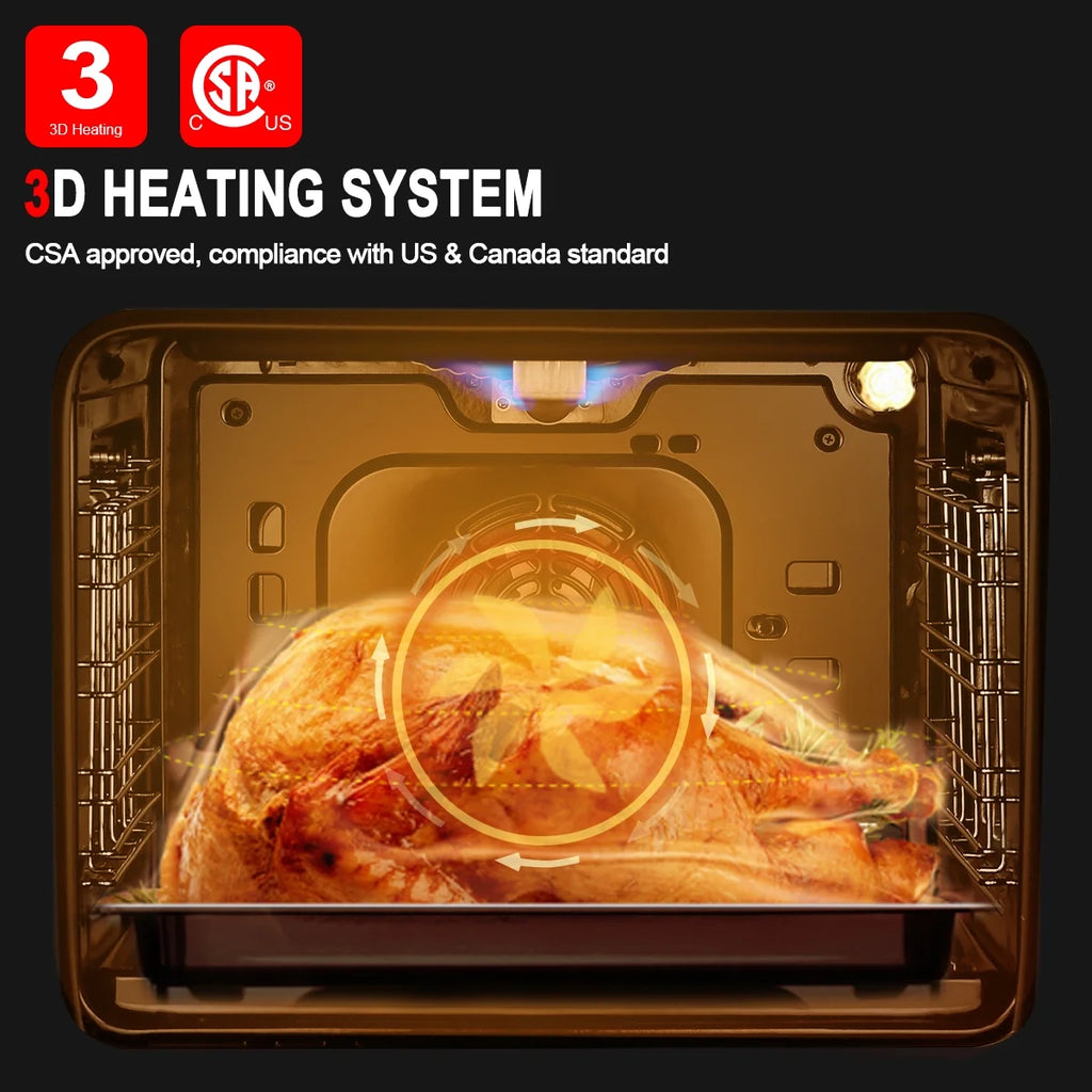 24" Built-in Natural Gas Convection Oven with Rotisserie, Stainless Steel F140