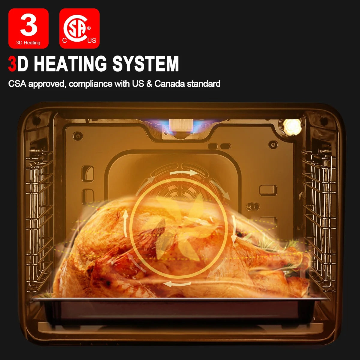 24" Built-in Natural Gas Convection Oven with Rotisserie, Stainless Steel F140