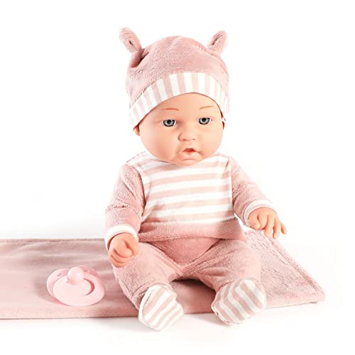 12'' Baby Doll Playset with Washable Doll Accessories Includes Carrier Bassinet Bed, Pacifier, Blanket, and Pillow F63906