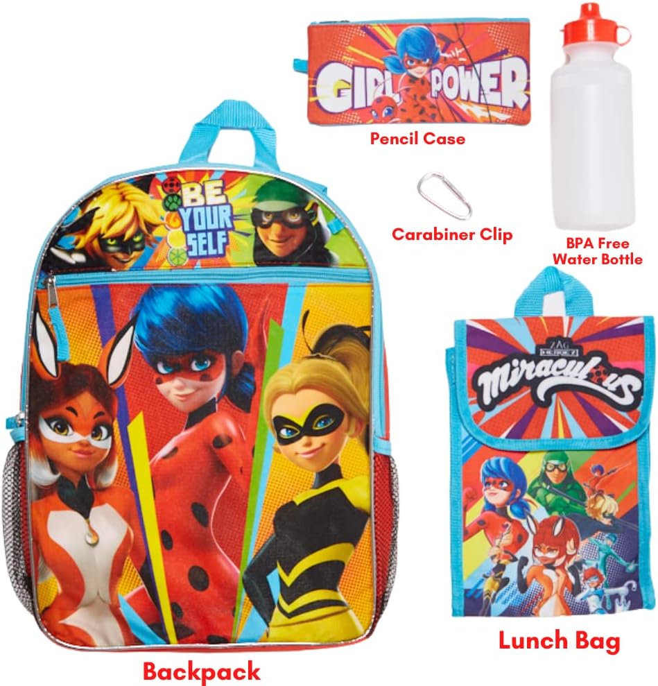 5 Pc Backpack Set with Lunch Bag & Pencil Case P37589