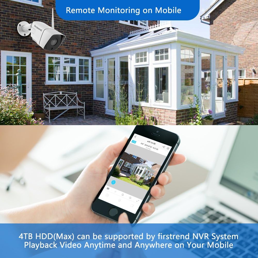 8CH 1080P Wireless Security Camera System with 4pcs IP Camera and 2TB Hard Drive P327143