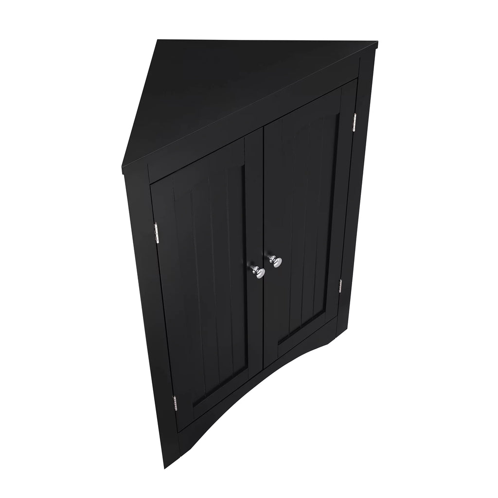 Free Standing Corner Storage Cabinet with Doors and Shelves Q901017