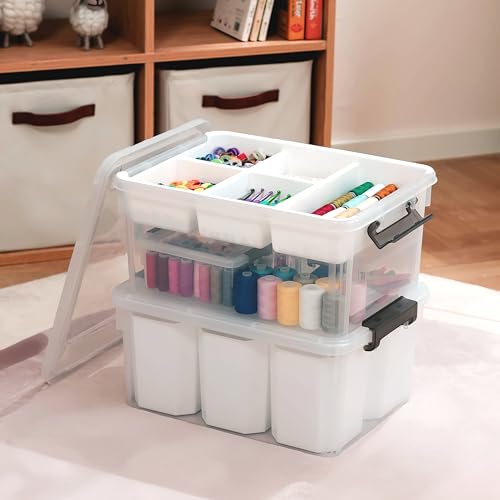 17 QT Plastic Storage Box with Removable Tray U3412