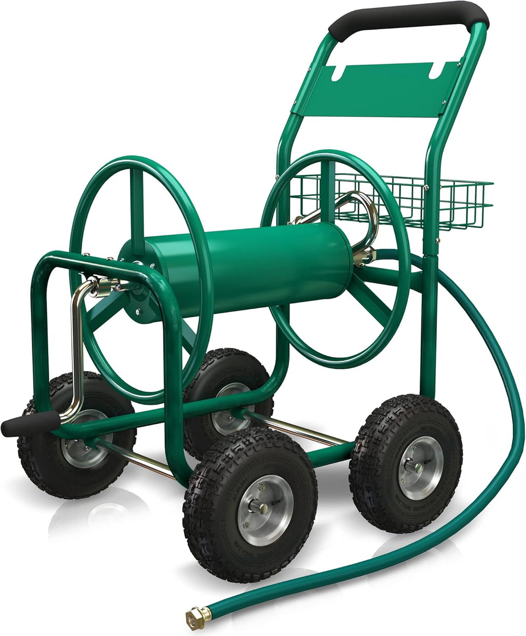Garden Hose Reel Cart with Wheels, Heavy Duty, Waterproof Cover F972696