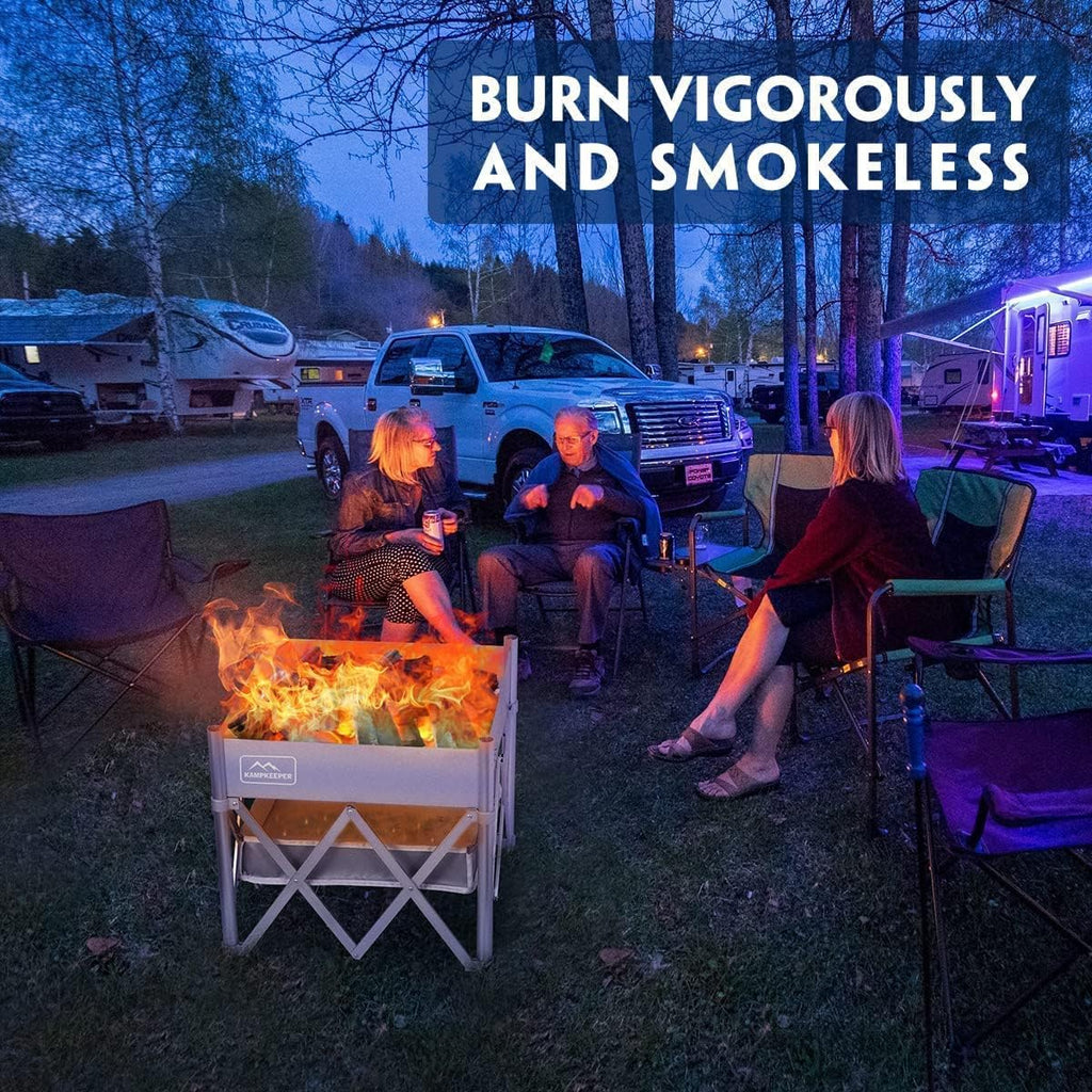 18 Inch Portable Wood Burning Fire Pit with Heat Shield E19841