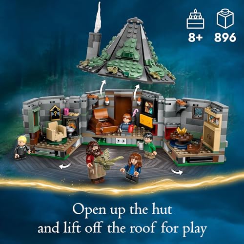 LEGO Harry Potter Hagrid's Hut: an Unexpected Visit - Kids Building Toy with Buildable House, 7 Minifigures & Dragon F755135