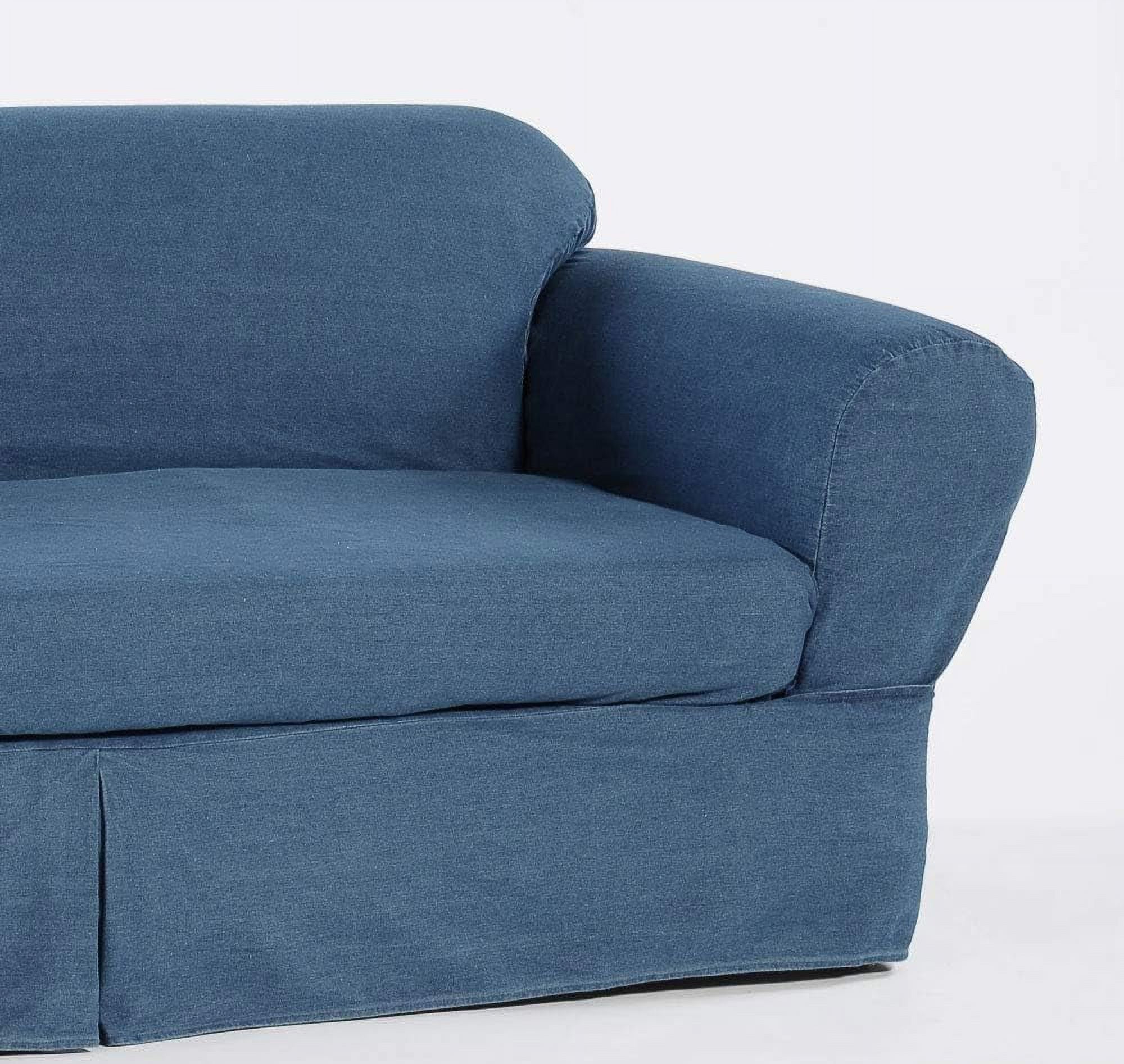 Blue Cotton Denim Sofa Slipcover A734903