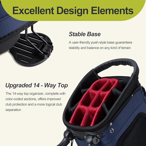 14 Way Golf Stand Bag with 10 Pockets W256261