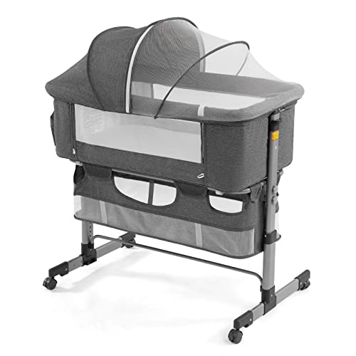 Deep Grey 3 in 1 Baby Bassinet with Breathable Net D338793
