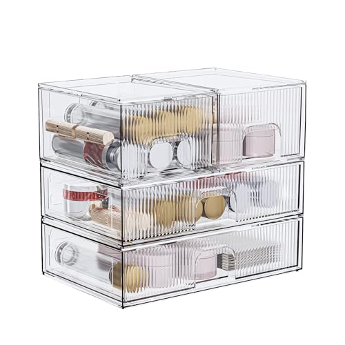 3 Pack Clear Acrylic Drawer Cosmetic Organizer Q212