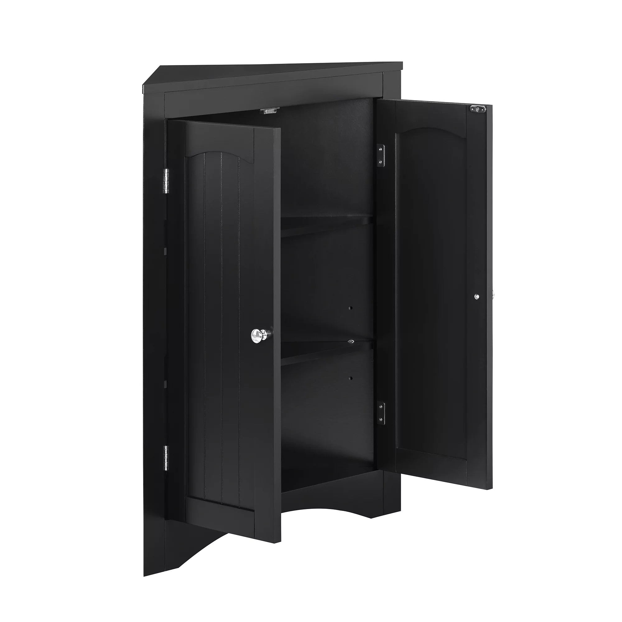 Free Standing Corner Storage Cabinet with Doors and Shelves Q901017