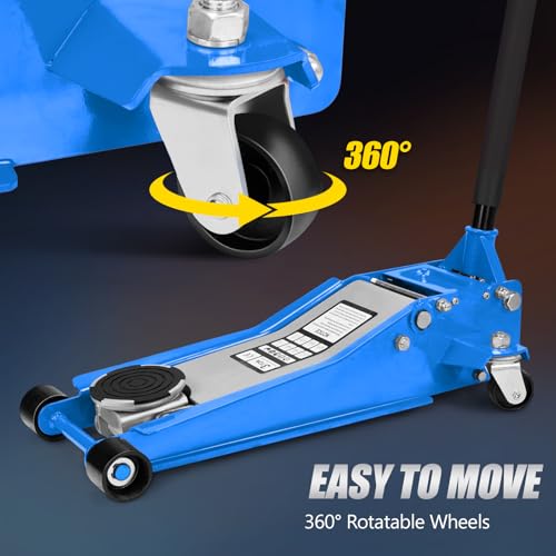 Low Profile Floor Jack, Dual Pistons Quick Lift Pump, Orange N727916