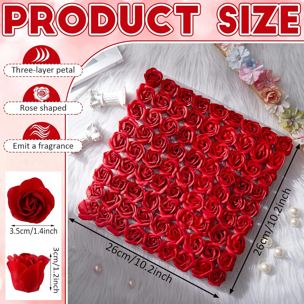 162 Pcs Rose Flower Soap (Red) S6550