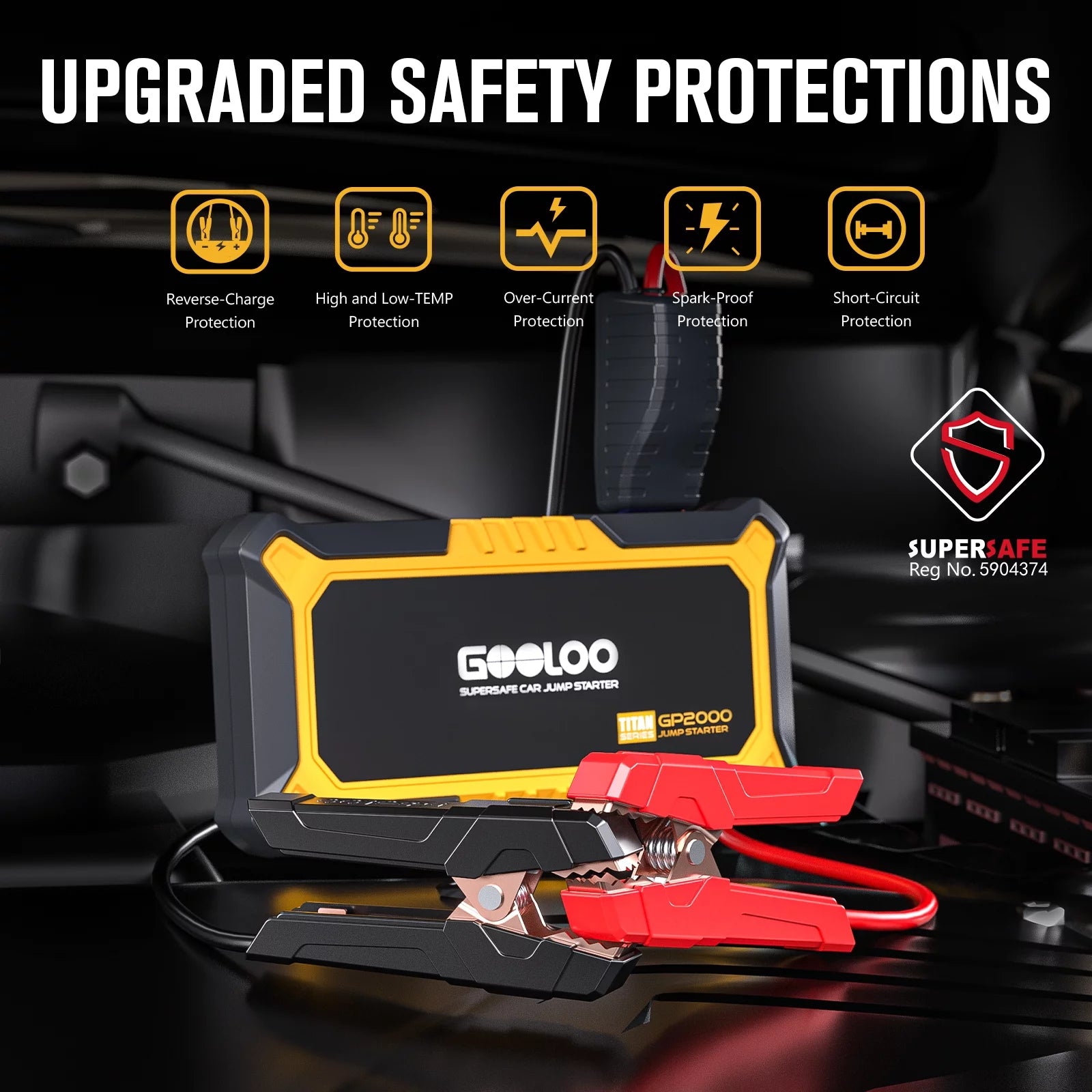2000A Peak 12V Portable Lithium Jump Starter L57550