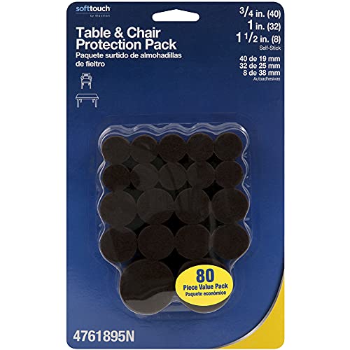 80 Self-Stick Felt Furniture Pads, Brown N651457