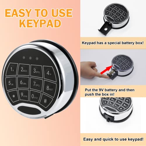 Digital Electronic Keypad Lock with Time Delay and 2 Emergency Keys O846