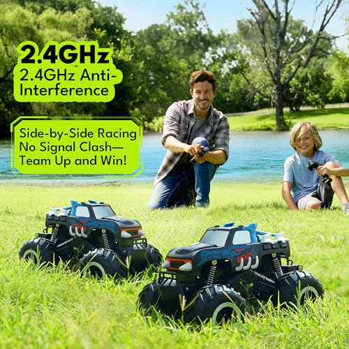 1:16 Waterproof Remote Control Monster Truck Pickup Car 4WD All Terrain Off-Road Toy F230460