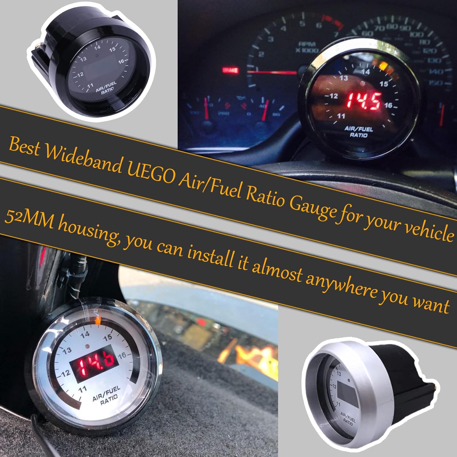 52mm Digital Air/Fuel Ratio Gauge with 4.9 LSU Sensor Z41997