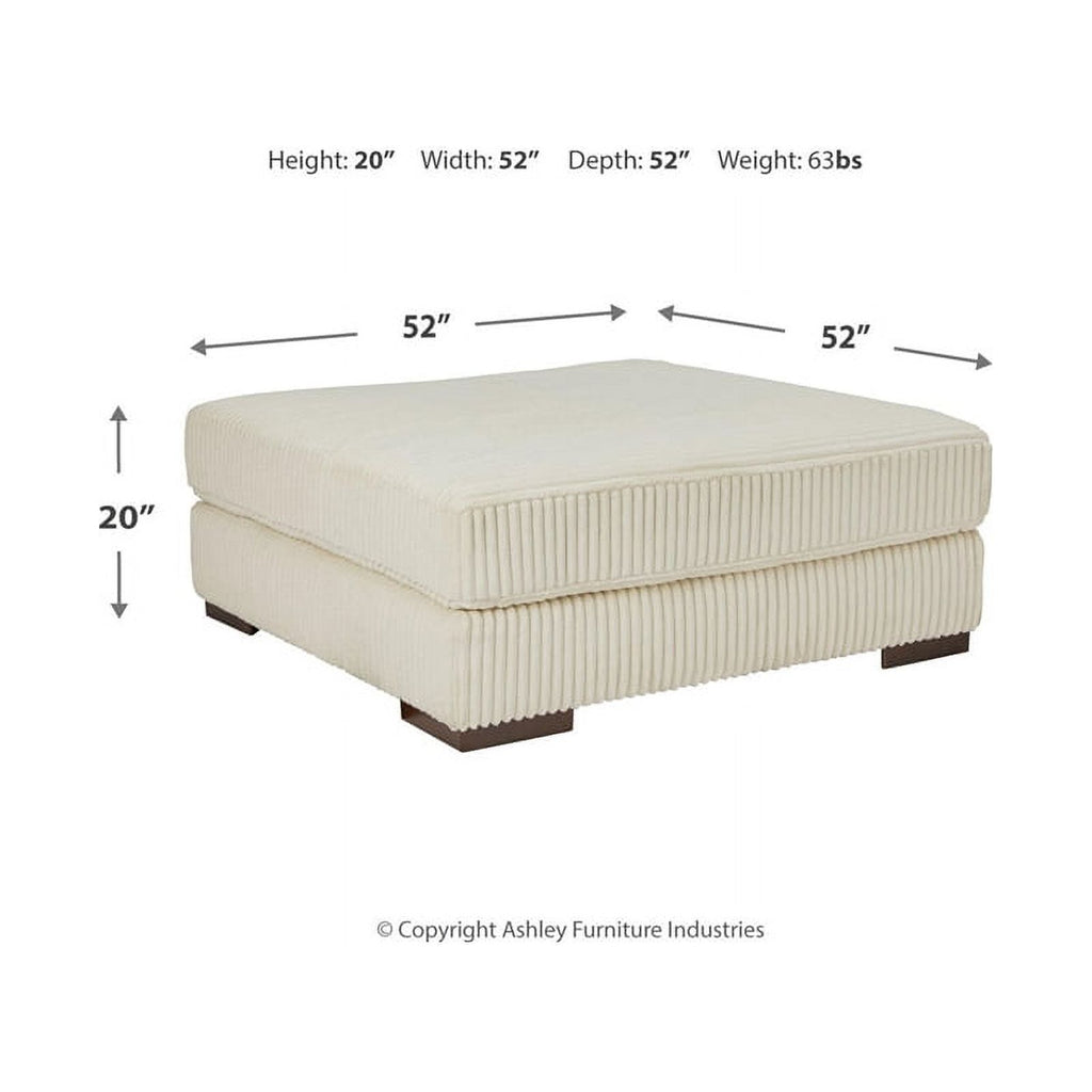 Oversized Fabric Accent Ottoman in Ivory V532