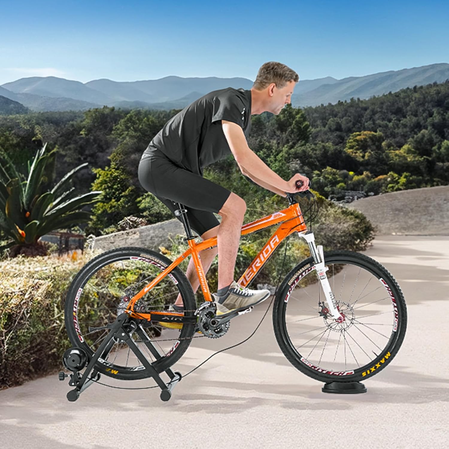 Magnetic Bike Trainer Stand for 26"-29" Wheels with 8 Resistance Settings F9170
