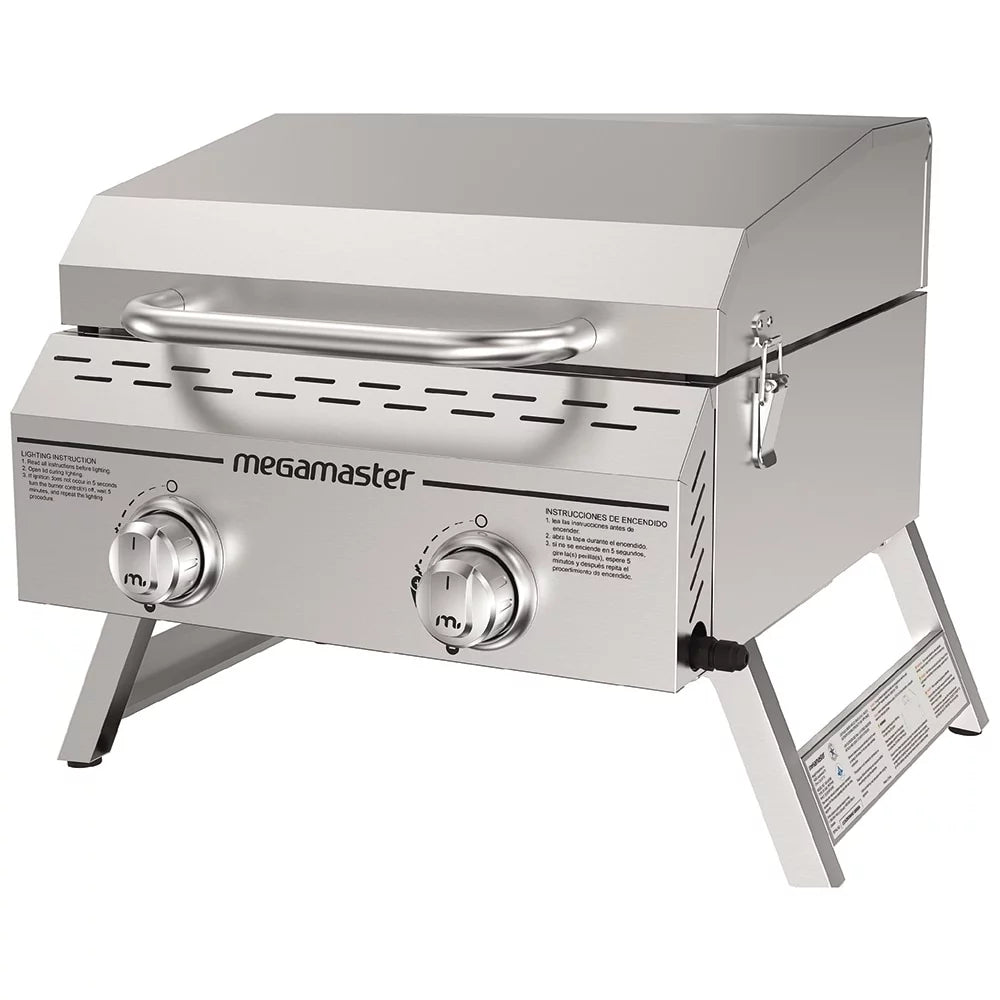Stainless Steel 2-Burner Flat Top Propane Gas Grill N438