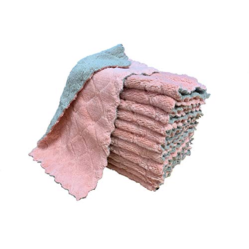 12 Pack Coral Velvet Kitchen Dish Towels Y21159