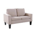 Beige Microfiber Loveseat K851
