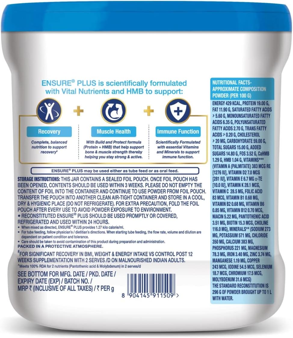 Vanilla Ensure Plus Powder 400g O939548
