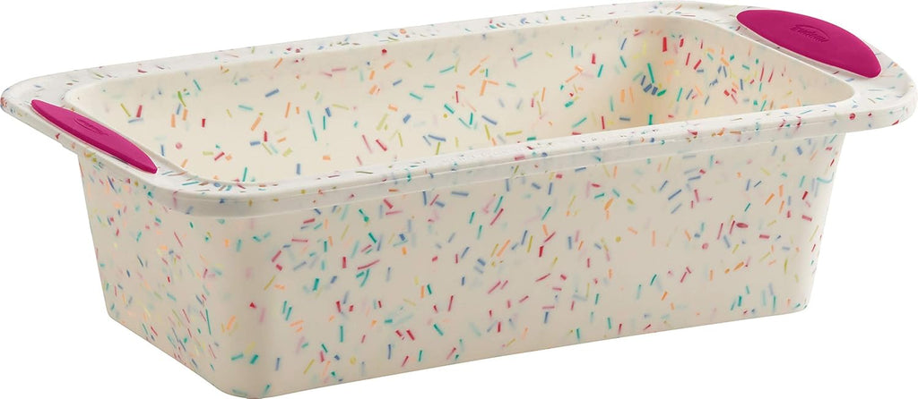White Confetti Silicone Loaf Pan B896924