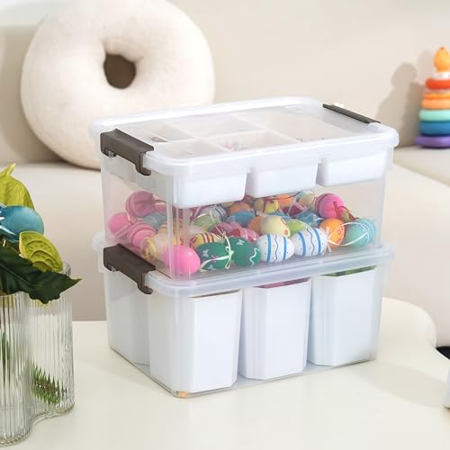17 QT Plastic Storage Box with Removable Tray U3412