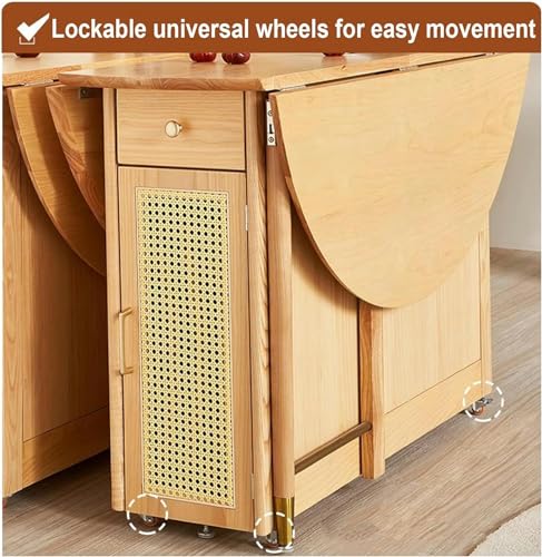 Folding Wood Round Dining Table with Storage Space R7881