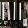 6PCS Flameless Taper Candles with Remote, 8 Inch Battery Operated LED Window Candle Lights (Ivory) J429034