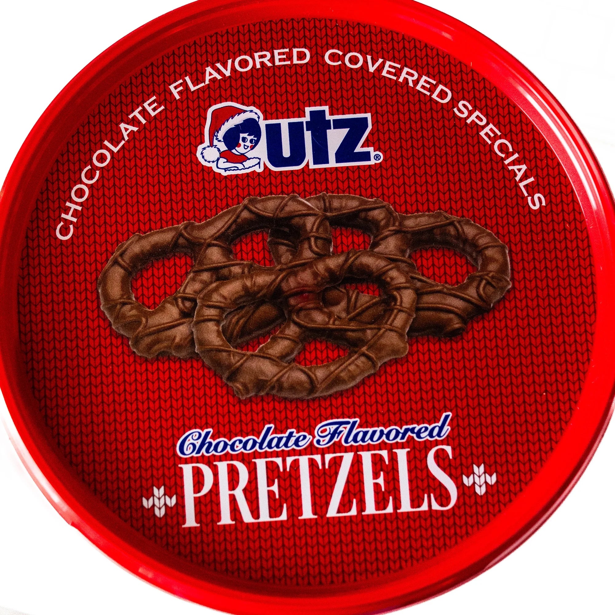 Chocolate Flavored Covered Holiday Pretzels (3, 15oz barrels) - Sweet and Salty Kettle Popcorn (1, 5.5oz) - 4 Items Total V481948
