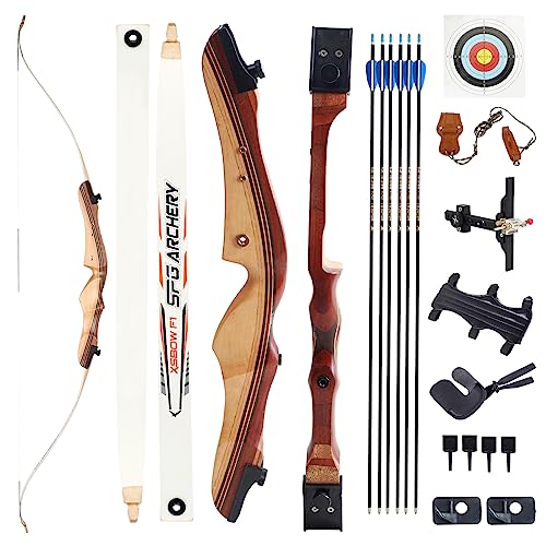 20 lbs Takedown Recurve Bow Wood Longbow B36001