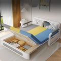 Grey-Yellow-Blue Folding Sofa Bed with Foam Mattress O574