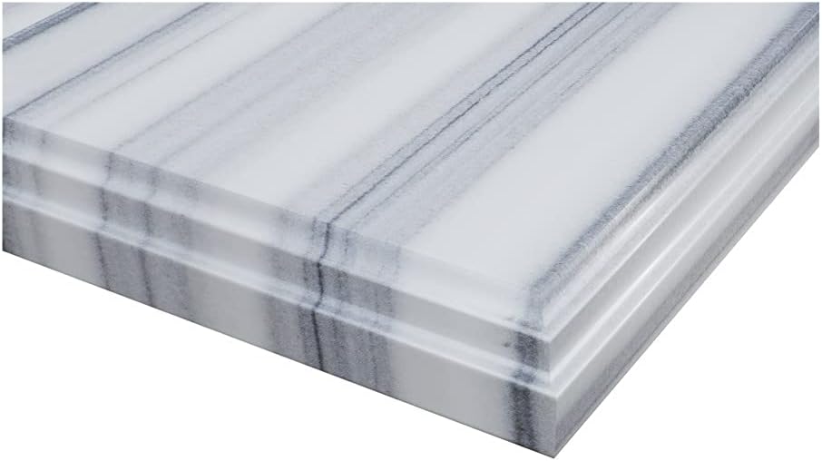 White Stripes Marble Countertop - 60" - Single Hole with Rectangular Sink X751