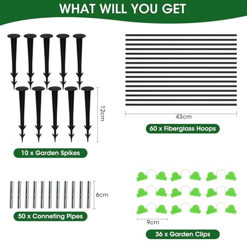 36pcs 4.3FT Rust-Free Steel Garden Hoops L3041