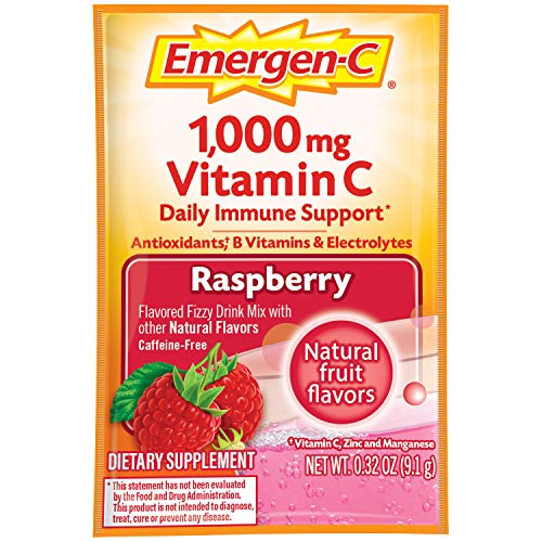 30 Count Raspberry Flavor Dietary Supplement Fizzy Drink Mix with 1000mg Vitamin C G92808