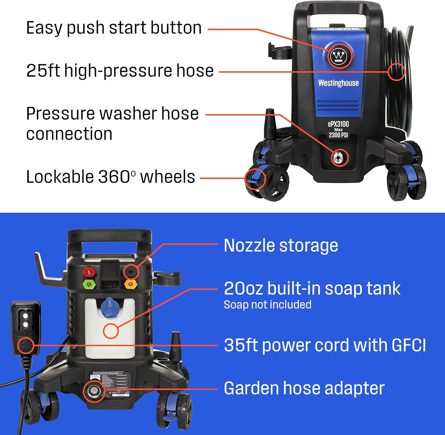 2300 Max PSI Electric Pressure Washer D937023