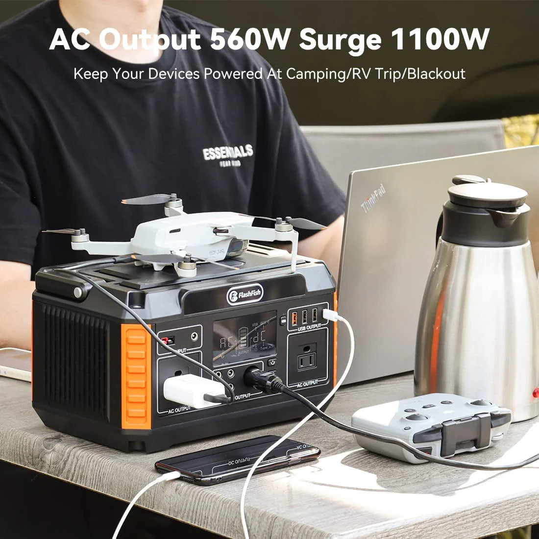 560W Portable Power Station, 520Wh/140400mAh Solar Generator D822
