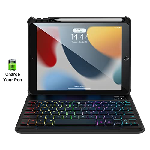 Bluetooth Wireless Keyboard Case for iPad 10.2 9th/8th/7th Gen with Pencil Holder Y9124
