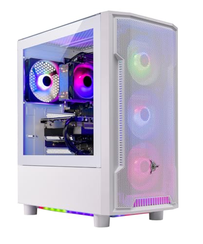 White Gaming PC Desktop, AMD Ryzen 5 3600 3.6GHz, 3060 12GB, 16GB DDR4 3200, 1TB SSD, 600W Gold PSU, Windows 10 Home 64-bit, AC WiFi Q318365
