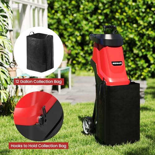 15 Amp Corded Electric Wood Chipper Shredder with Collection Bag H903718