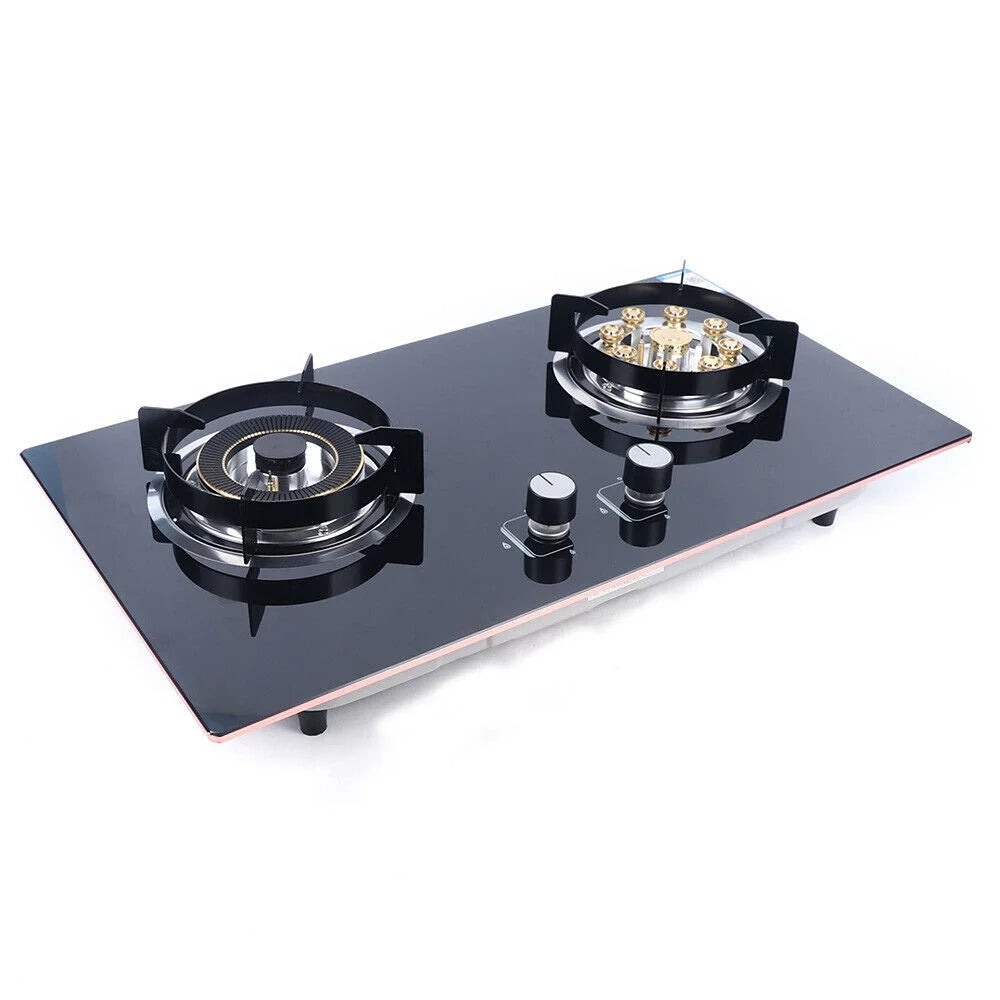 2-Burner Built-In Gas Cooktop with Tempered Glass S495944