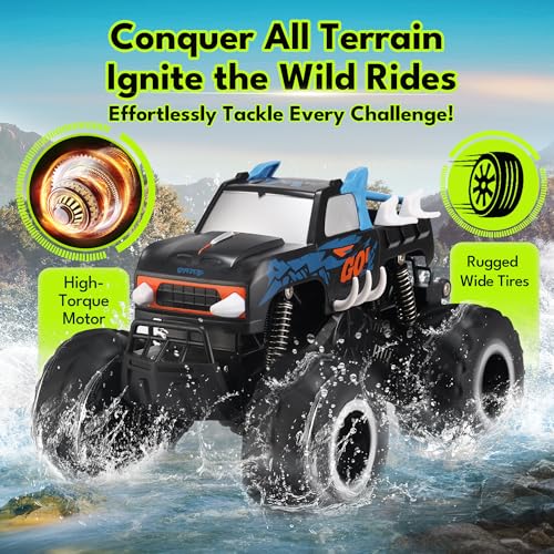 1:16 Waterproof Remote Control Monster Truck Pickup Car 4WD All Terrain Off-Road Toy F230460