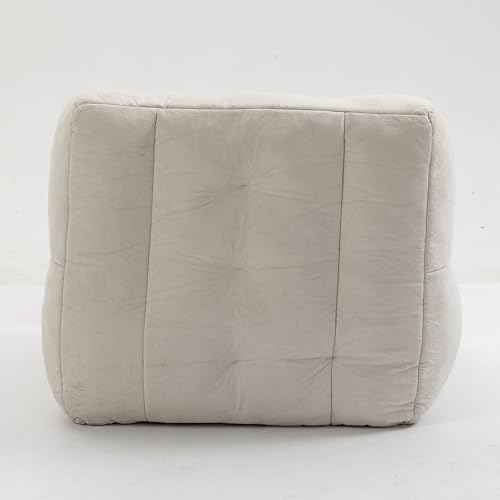 Blue Fluffy Bean Bag Chair with Memory Foam and Ottoman I691